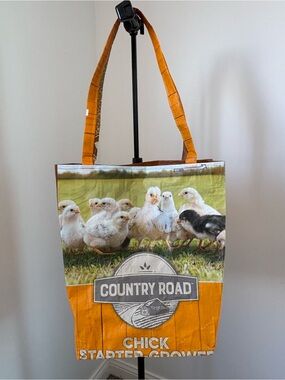 Country Road Logo Tote or Bag in Orange and Brown Accents